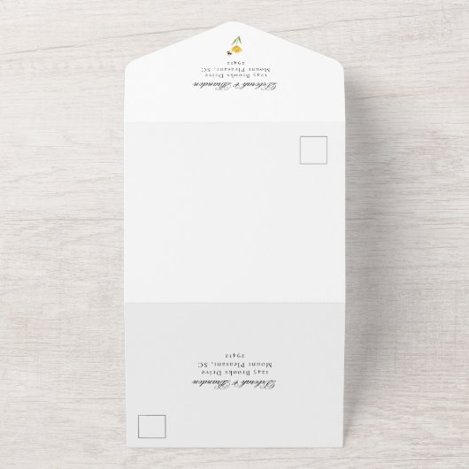 Monogramm Wildblumen Gartenfarben All In One Einladung (Außenbereich)