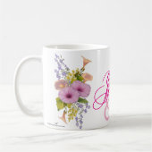 Monogramm-Wildblumen-Tasse Golfküste Kaffeetasse (Links)
