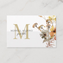 Monogramm-Wildblumen Visitenkarte