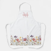 Monogramm-Wildblumen-Wasserfarbe-Botanik Schürze (Vorderseite)