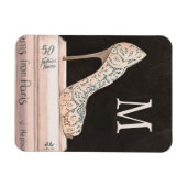 Monogramm | Wilder Apple | Elegante High Heel Mode Magnet (Horizontal)