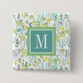 Monogramm | wildes und freies Muster Button (Vorderseite)