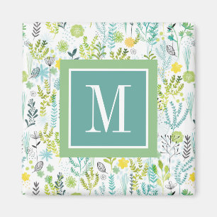 Monogramm   wildes und freies Muster Magnet