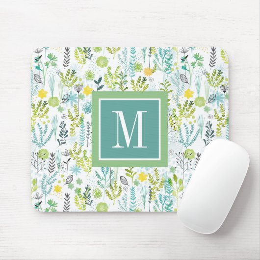Monogramm | wildes und freies Muster Mousepad (Mit Mouse)