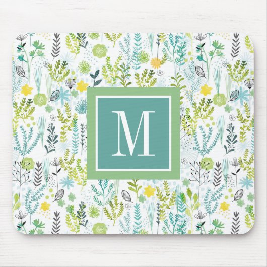 Monogramm | wildes und freies Muster Mousepad (Vorne)