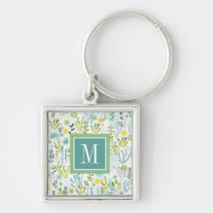 Monogramm   wildes und freies Muster Schlüsselanhänger