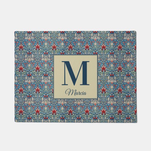 Monogramm William Morris Fußmatte (Vorderseite)