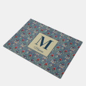 Monogramm William Morris Fußmatte (Schrägansicht)