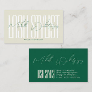 Monogramm-Wimpernstylist moderne Schrift Visitenkarte