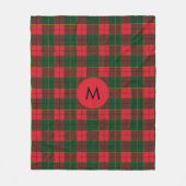 Monogramm Winter Holiday Tartan Muster schottisch Fleecedecke (Vorderseite)
