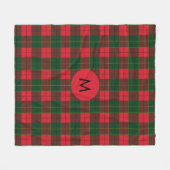 Monogramm Winter Holiday Tartan Muster schottisch Fleecedecke (Vorderseite (Horizontal))