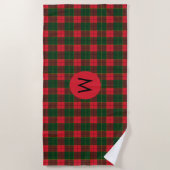Monogramm-Winterurlaub-Tartanmuster schottisch Strandtuch (Vorderseite)