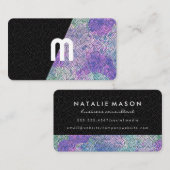 Monogramm | Wirbel Black Tye Die Visitenkarte (Vorne/Hinten)