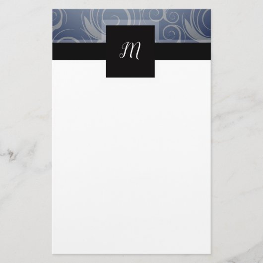Monogramm-Wirbel Briefpapier (Vorderseite)