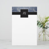 Monogramm-Wirbel Briefpapier (Stehend Vorderseite)