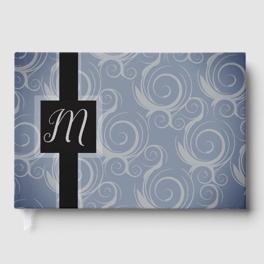 Monogramm-Wirbel Hochzeit Gästebuch (Vorderseite)
