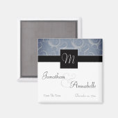 Monogramm-Wirbel Save the Date Magnet (Vorderseite/Rückseite)