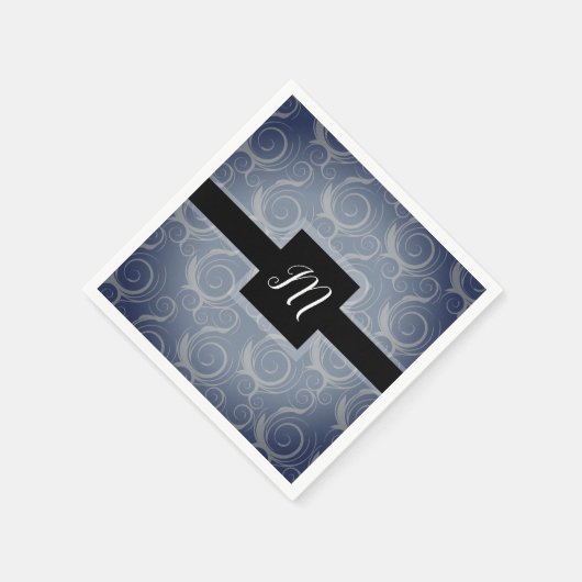 Monogramm-Wirbel Serviette (Ecke)