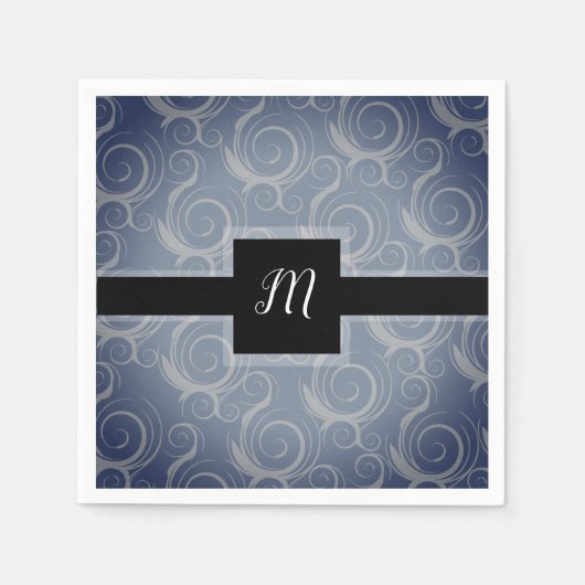 Monogramm-Wirbel Serviette (Vorderseite)