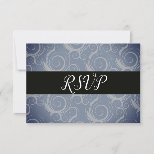 Monogramm-Wirbel-UAWG RSVP Karte (Vorderseite)