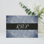 Monogramm-Wirbel-UAWG RSVP Karte (Stehend Vorderseite)