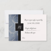 Monogramm-Wirbel-UAWG RSVP Karte (Rückseite)