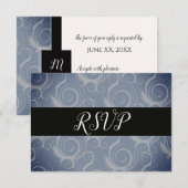 Monogramm-Wirbel-UAWG RSVP Karte (Vorne/Hinten)