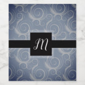 Monogramm-Wirbel Weinetikett (Einzelnes Label)