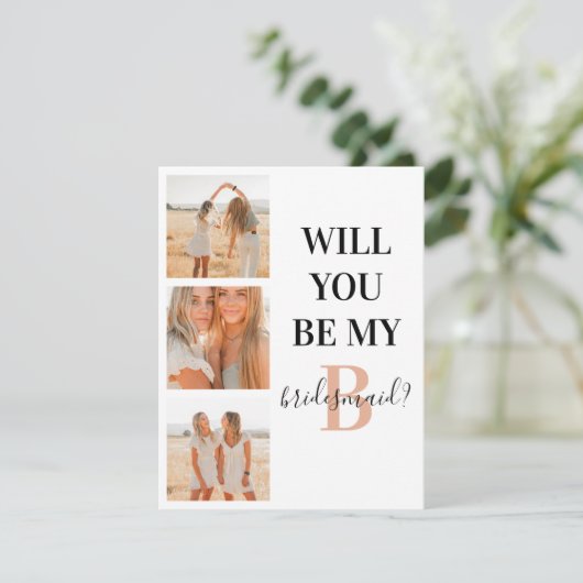 Monogramm wirst du meine Bridesmaid sein? FotoColl (Stehend Vorderseite)