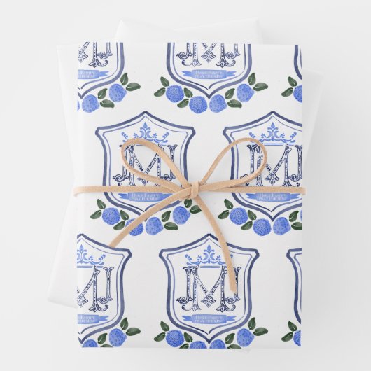 Monogramm-Wrapping-Papier der Familie Geschenkpapier Set (Beispiel)