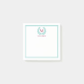 Monogramm Wreath Post-it Klebezettel (Vorderseite)