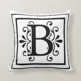 Monogramm-Wurfs-Kissen des Buchstabe-B Kissen