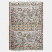 Monogramm-Wurfsdecke der antiken Weltkarte Decke (Vorderseite Vertikal)