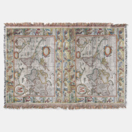 Monogramm-Wurfsdecke der antiken Weltkarte Decke