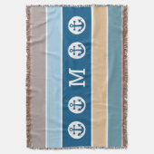 Monogramm-Wurfsdecke des Seeankers Decke (Vorderseite Vertikal)