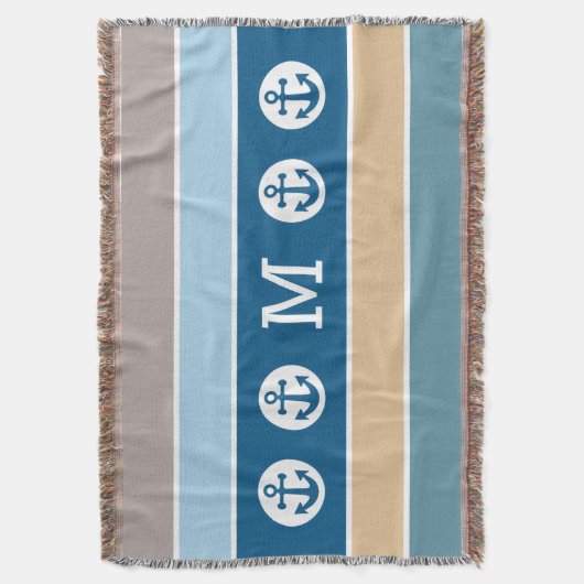 Monogramm-Wurfsdecke des Seeankers Decke (Vorderseite Vertikal)