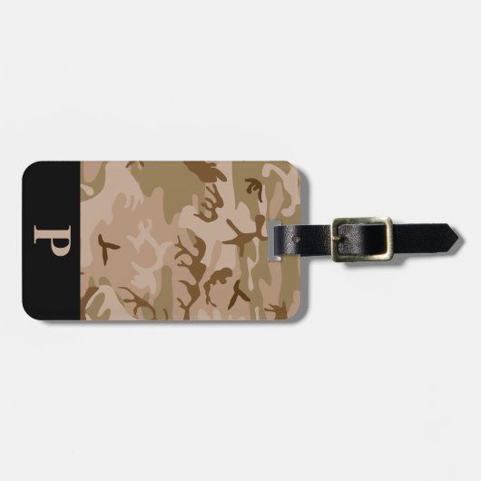 Monogramm Wüste Militärische Camouflage Camouflage Gepäckanhänger (Vorderseite horizontal)