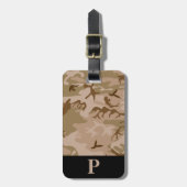 Monogramm Wüste Militärische Camouflage Camouflage Gepäckanhänger (Vorderseite vertikal)