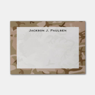 Monogramm Wüsten-Beige-Braun-Grün-Camo-Tarnmuster Post-it Klebezettel