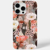 Monogramm Wüsten Boho Blumen Modern Chic Case-Mate iPhone Hülle (Rückseite)