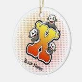 Monogramm X Sock Monkey Keramik Ornament (Links)