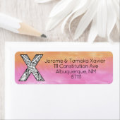 Monogramm "X" Winkelbuchstabe Orange Pink Farbe (Insitu)