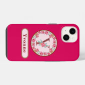 Monogramm Y Blumen Custom iPhone Hülle (Rückseite (Horizontal))