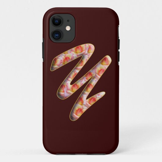 Monogramm Y im Rosenmuster Iphone 5 Hülle (Rückseite)