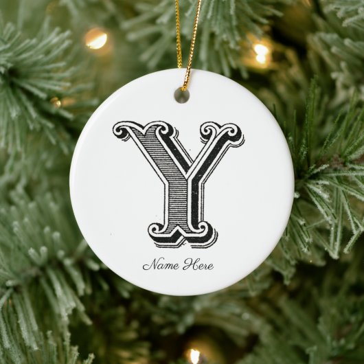 Monogramm Y, Letter Y, Alphabet Y Keramik Ornament (Baum)