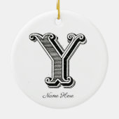 Monogramm Y, Letter Y, Alphabet Y Keramik Ornament (Hinten)