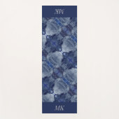 Monogramm Yoga Mat Blauer Fraktal Yogamatte (Vorderseite)