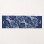 Monogramm Yoga Mat Blauer Fraktal Yogamatte (Vorderseite (Horizontal))