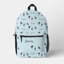 Monogramm Yoga-Posen blau