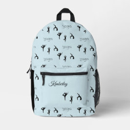 Monogramm Yoga-Posen blau Bedruckter Rucksack